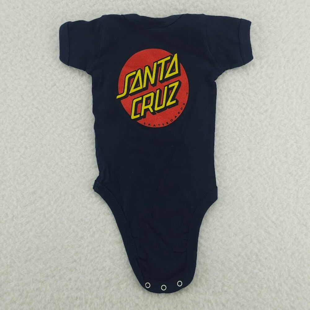 Santa Cruz Baby Classic Dot Bodysuit Short Sleeve Snap Bottom Blue Newborn